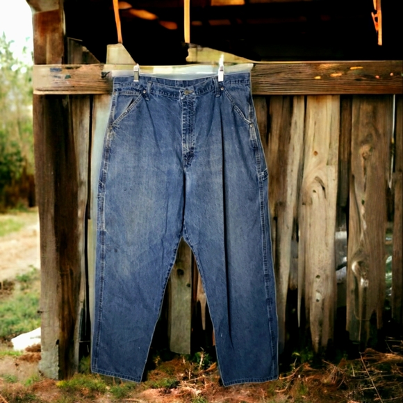 Vintage Wrangler Authentic Carpenter Painter Farmer Grung Gorp Dungarees 38 × 34 - Picture 1 of 16